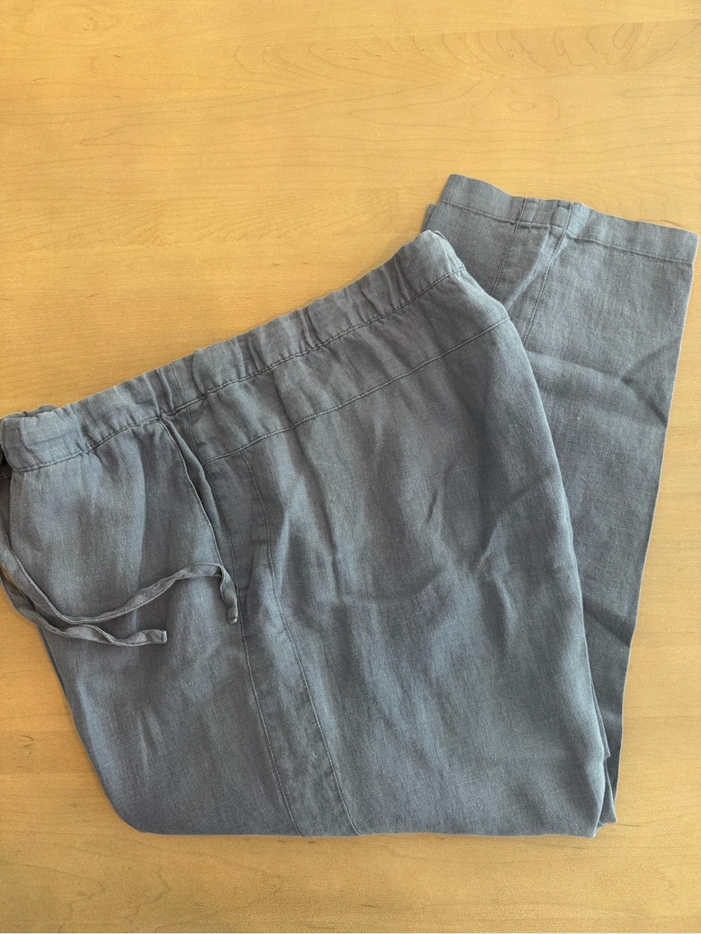 J Jill Women’s Linen Lightweight Gray Drawstring Pants